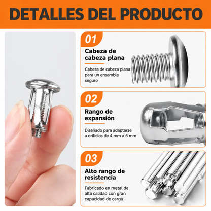 Set de 30/90 Tuercas Remachables de Cabeza Redonda, Acero al Carbono Galvanizado - Resistentes, Antioxidantes, para Chapa Metálica, Auto, Moto y Muebles (M4-M6)